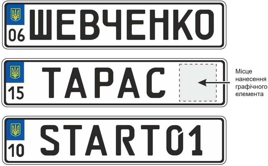 Знаки для автомобілів,  які  виготовляють за індивідуальними замовленнями фізичних та юридичних осіб