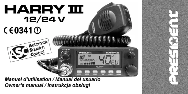President Harry III ASC 12/24 V — інструкція польською та англійською