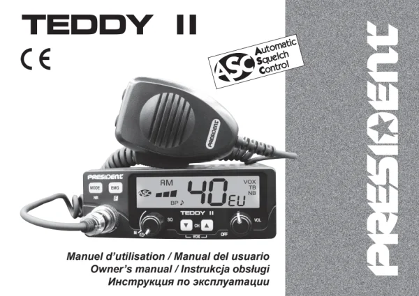 President Teddy II ASC VOX — інструкція польською та англійською