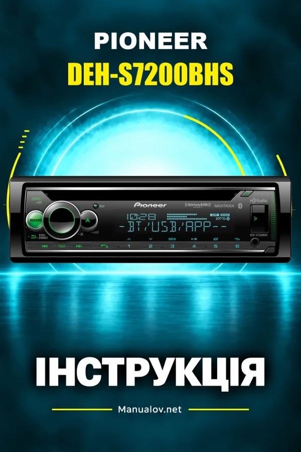 Pioneer DEH-S7200BHS — instrukcja po angielsku (USA i Kanada)