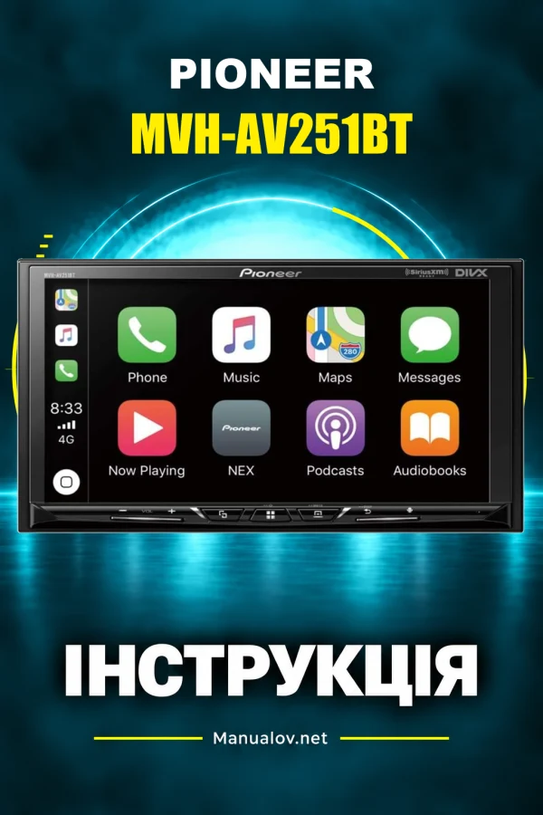 Pioneer MVH-AV251BT — instrukcja po angielsku