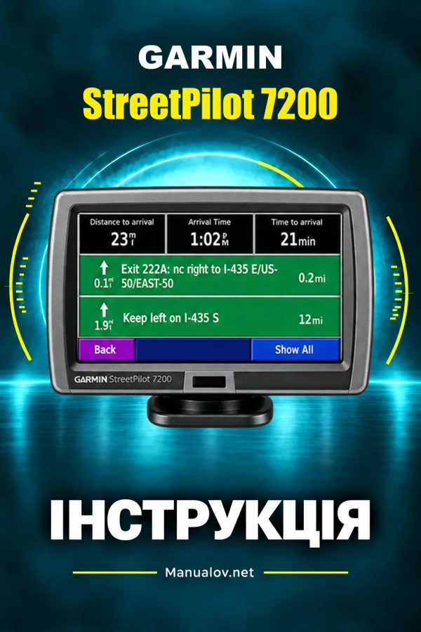 Garmin StreetPilot 7200 — instrukcja po angielsku
