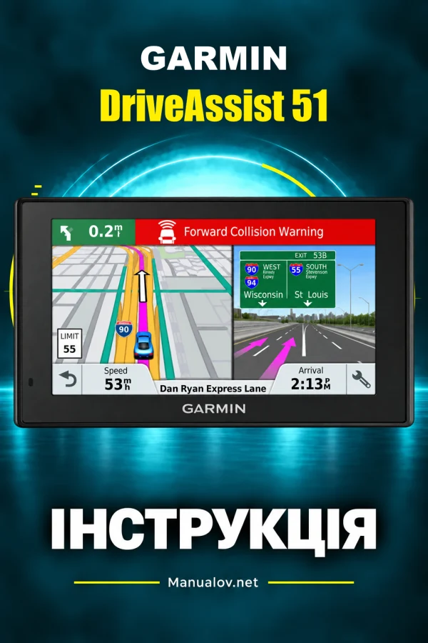 Garmin DriveAssist 51 — instrukcja po ukraińsku