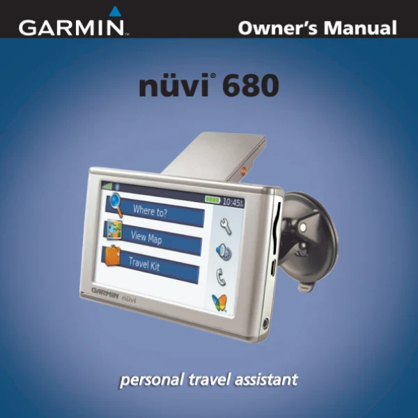Garmin nuvi 680 — instrukcja po angielsku