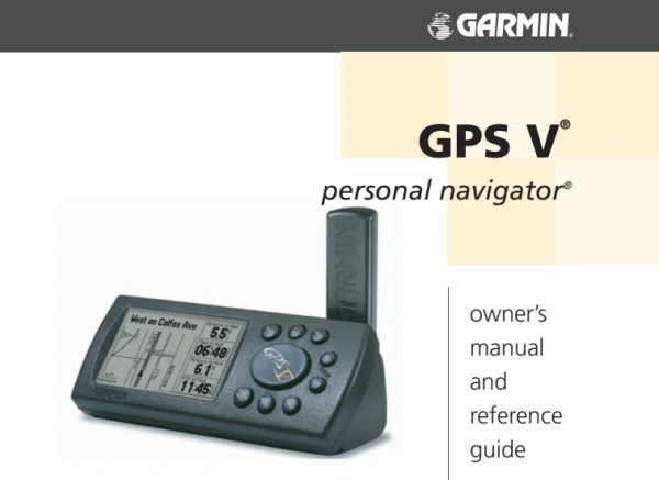 Garmin GPS V — instrukcja po angielsku