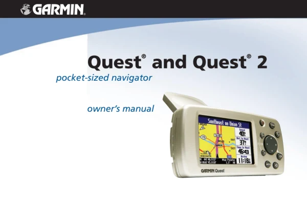 Garmin Quest / Quest 2 — instrukcja po angielsku