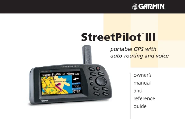 Garmin StreetPilot III — instrukcja po angielsku
