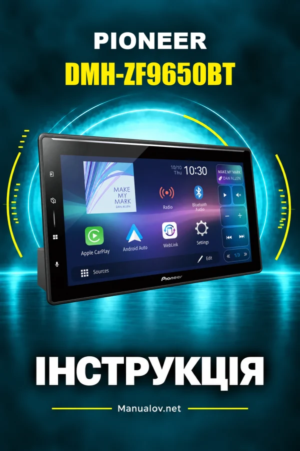 Pioneer DMH-ZF9650BT — instrukcja po angielsku