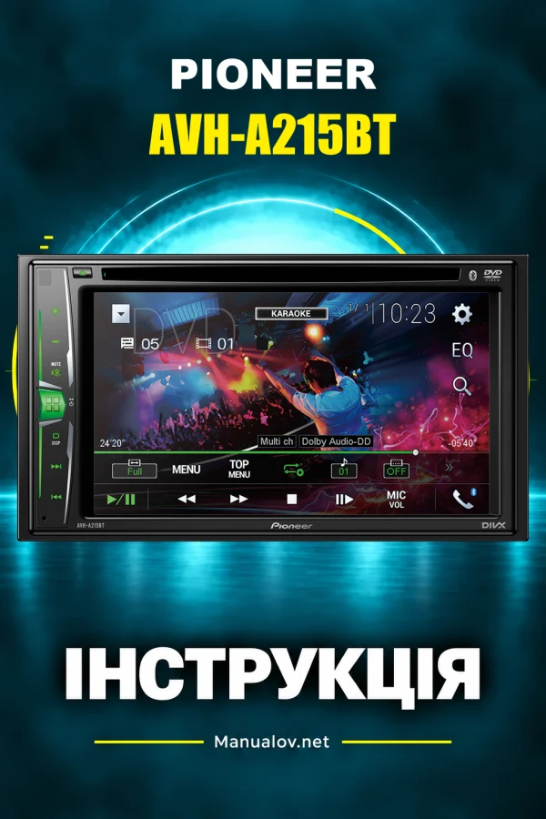 Pioneer AVH-A215BT — instrukcja po angielsku, po chińsku (pismo tradycyjne), po indonezyjsku, po tajsku
