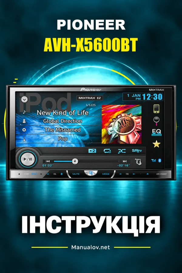 Pioneer AVH-X5600BT — instrukcja po angielsku