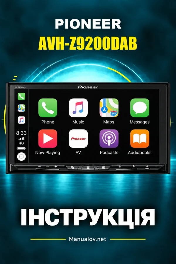 Pioneer AVH-Z9200DAB — instrukcja po angielsku