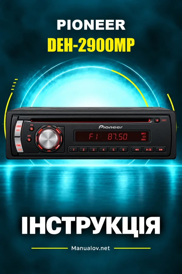 Pioneer DEH-2900MP — instrukcja po angielsku