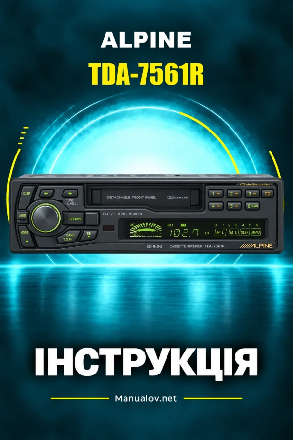 Alpine TDA-7561R — інструкція англійською