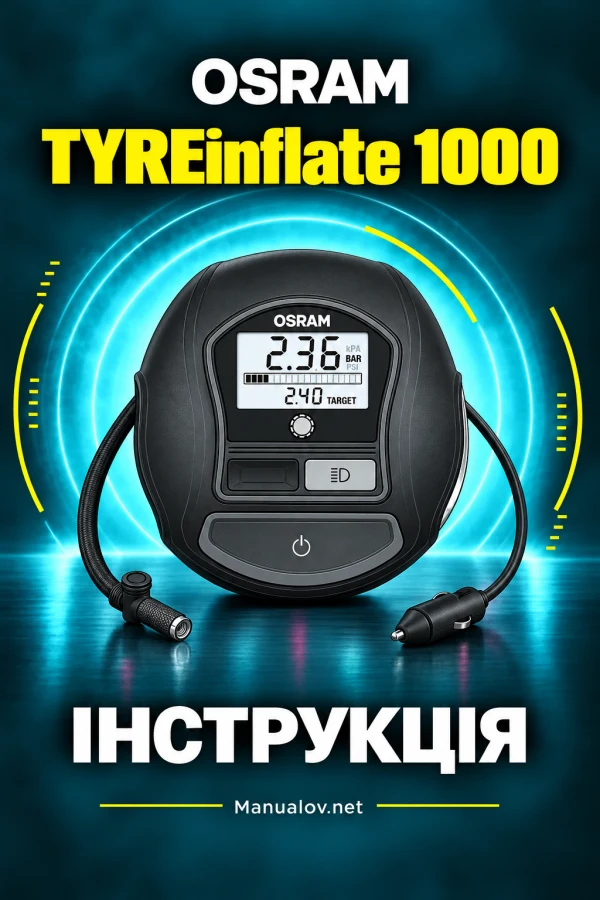 OSRAM TYREinflate 1000 — instrukcja graficzna z polskimi opisami