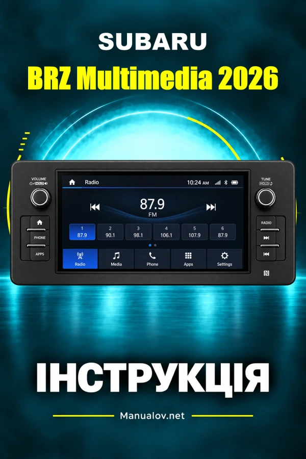 Subaru BRZ Multimedia 2026 — інструкція з експлуатації