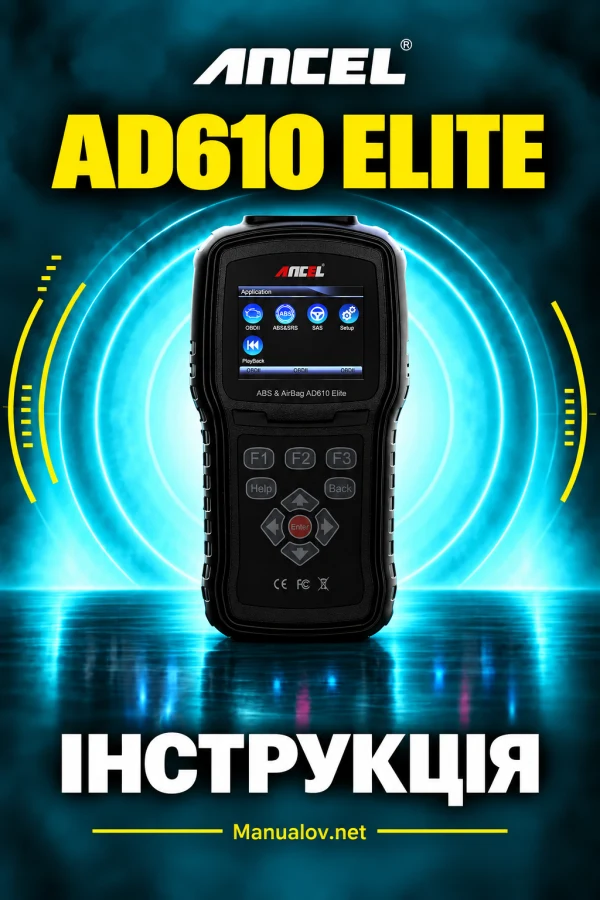 ANCEL AD610 Elite — instrukcja po angielsku