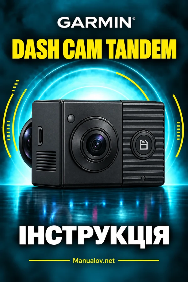 Garmin Dash Cam Tandem — instrukcja po angielsku