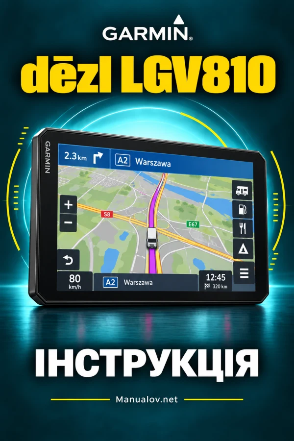 Garmin dezl LGV810 — інструкція англійською мовою