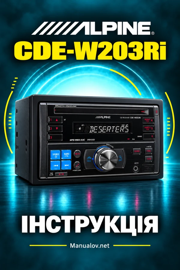 Alpine CDE-W203Ri — інструкція українською мовою
