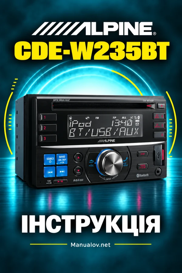 Alpine CDE-W235BT — інструкція польською мовою
