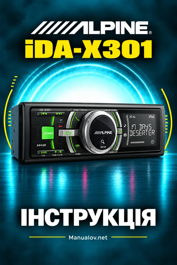 Alpine iDA-X301 — інструкція англійською мовою