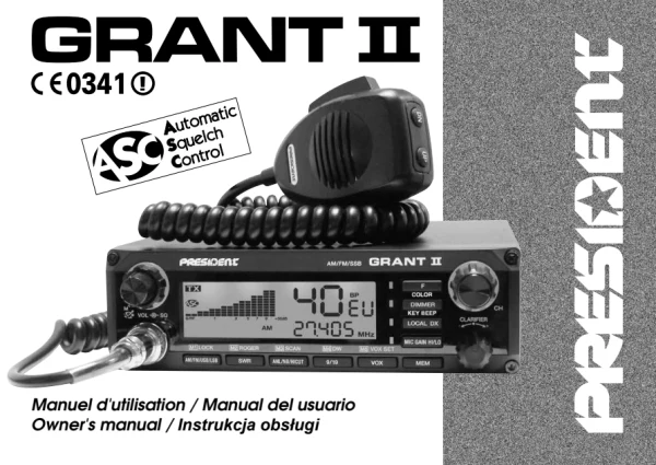 President GRANT II ASC — instrukcja po angielsku
