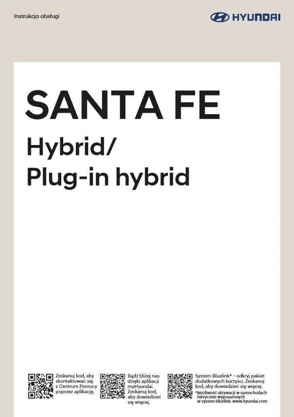 Instrukcja obsługi Hyundai Santa Fe V MX5 HEV / PHEV — MY2026