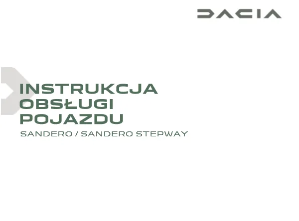 Instrukcja obsługi Dacia Sandero III / Stepway — wydanie 10.2024