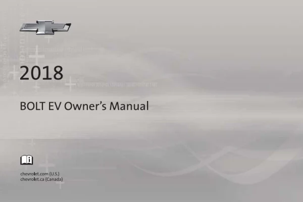 Instrukcja obsługi Chevrolet Bolt EV — 2018