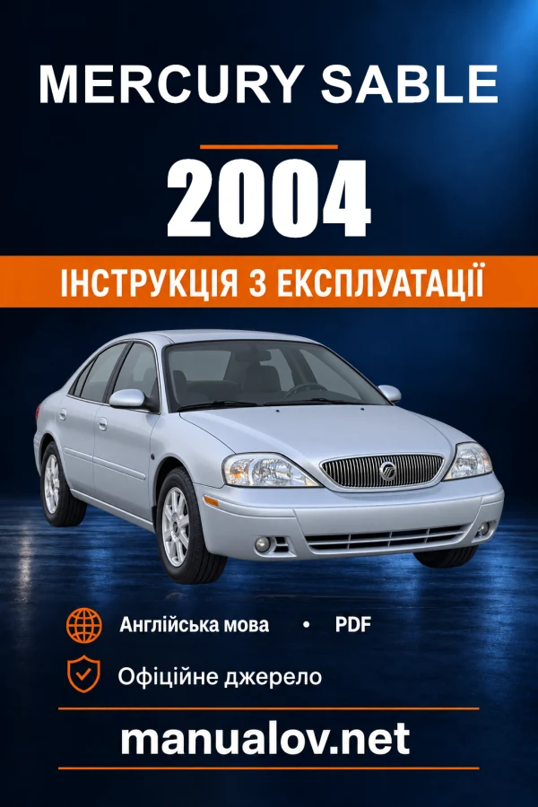 Instrukcja obsługi Mercury Sable — 2004