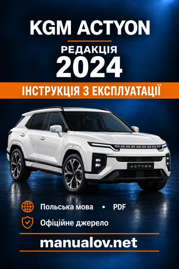 Instrukcja obsługi KGM Actyon — wydanie 01.09.2024