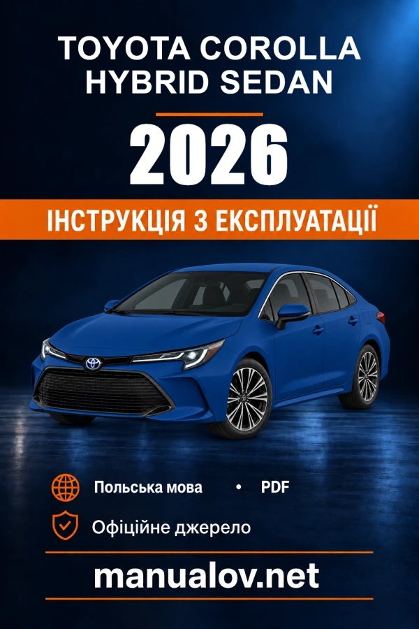 Instrukcja obsługi Toyota Corolla Hybrid Sedan — 2026 — PZ49X-9AQ63-PL