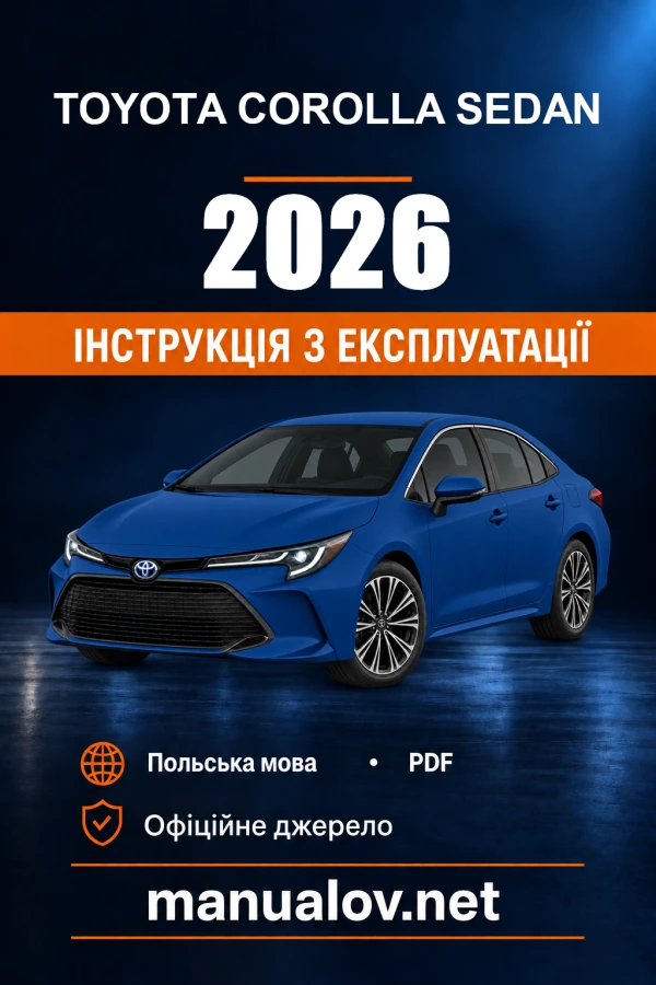 Instrukcja obsługi Toyota Corolla Sedan — 2026 — PZ49X-9AQ60-PL