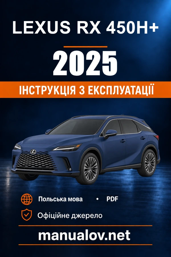 Instrukcja obsługi Lexus RX 450h+ — 2025 — PZ471-9AK80-PL
