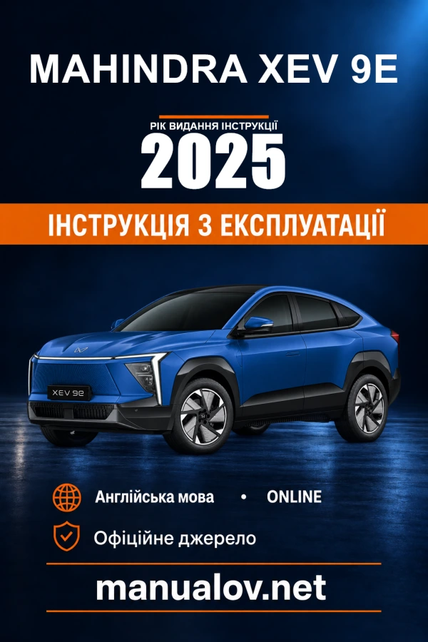 Instrukcja obsługi Mahindra XEV 9e — rok wydania 2025