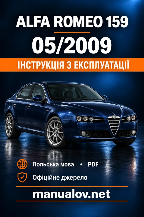 Instrukcja obsługi Alfa Romeo 159 — wydanie 05/2009
