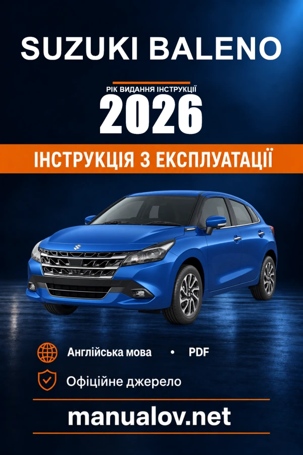 Instrukcja obsługi Suzuki Baleno — rok wydania 2026