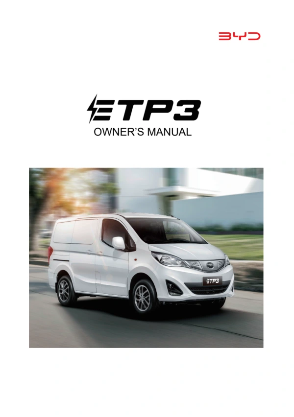 Instrukcja obsługi BYD ETP3 — rok aktualizacji PDF 2024