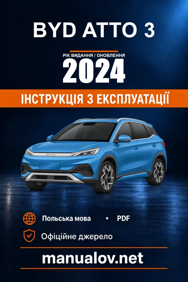 Instrukcja obsługi BYD ATTO 3 — rok aktualizacji PDF 2024