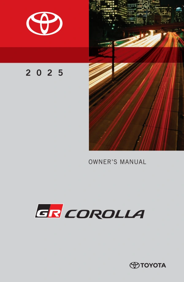 Instrukcja obsługi Toyota GR Corolla — 2025