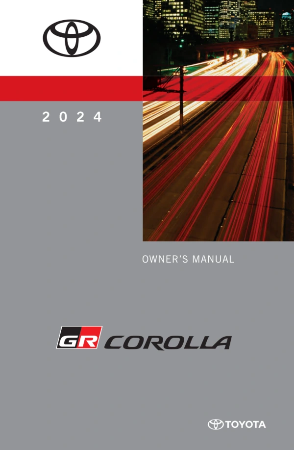 Instrukcja obsługi Toyota GR Corolla — 2024