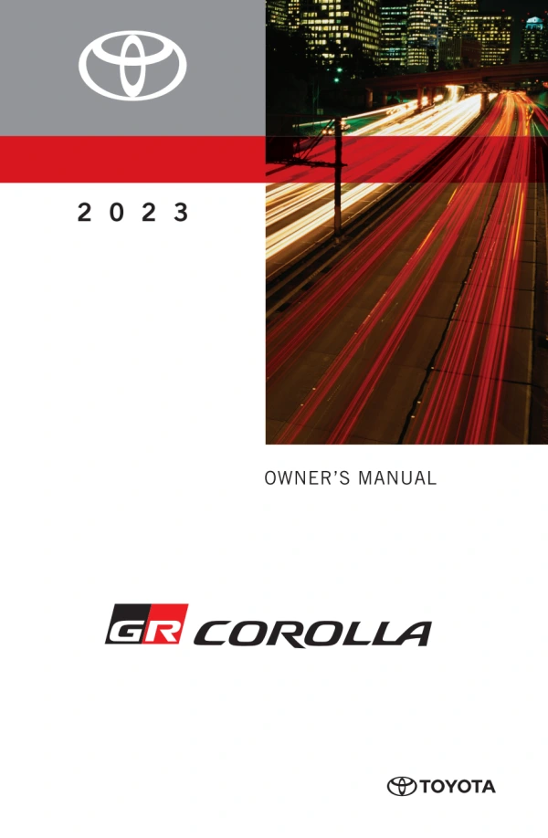 Instrukcja obsługi Toyota GR Corolla — 2023