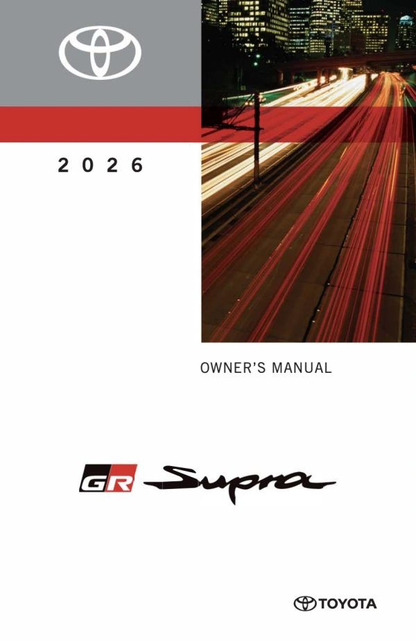 Instrukcja obsługi Toyota GR Supra — 2026