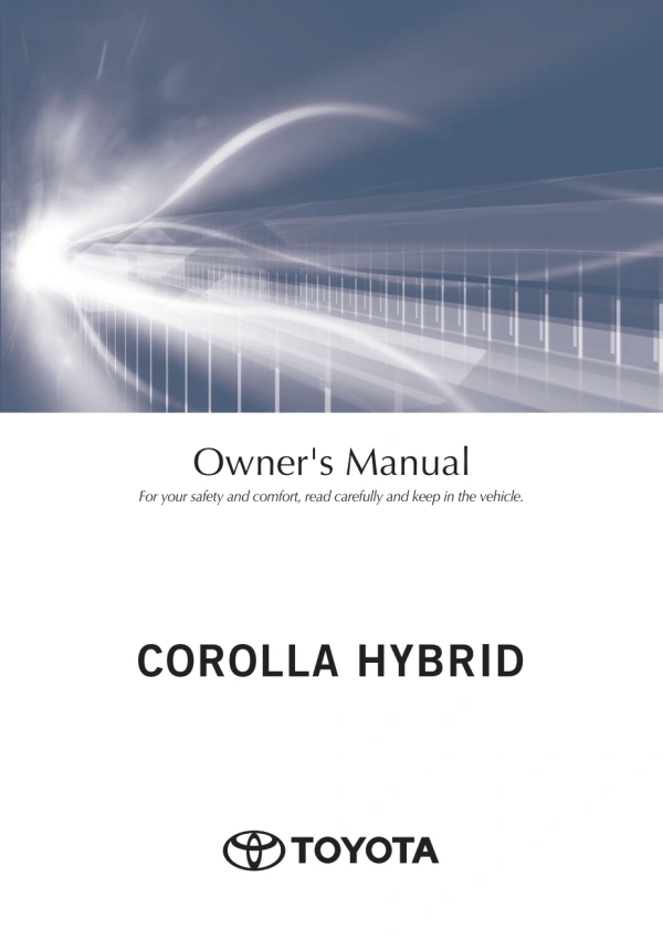 Instrukcja obsługi Toyota Corolla Hybrid — rok wydania 2019