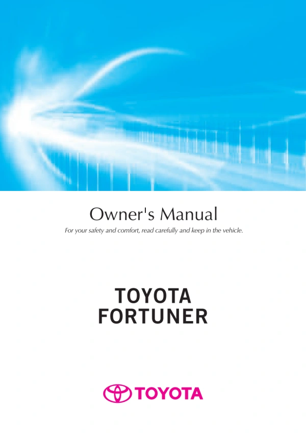 Instrukcja obsługi Toyota Fortuner — rok wydania 2019