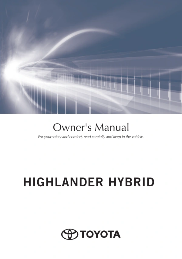 Instrukcja obsługi Toyota Highlander Hybrid — rok wydania 2020