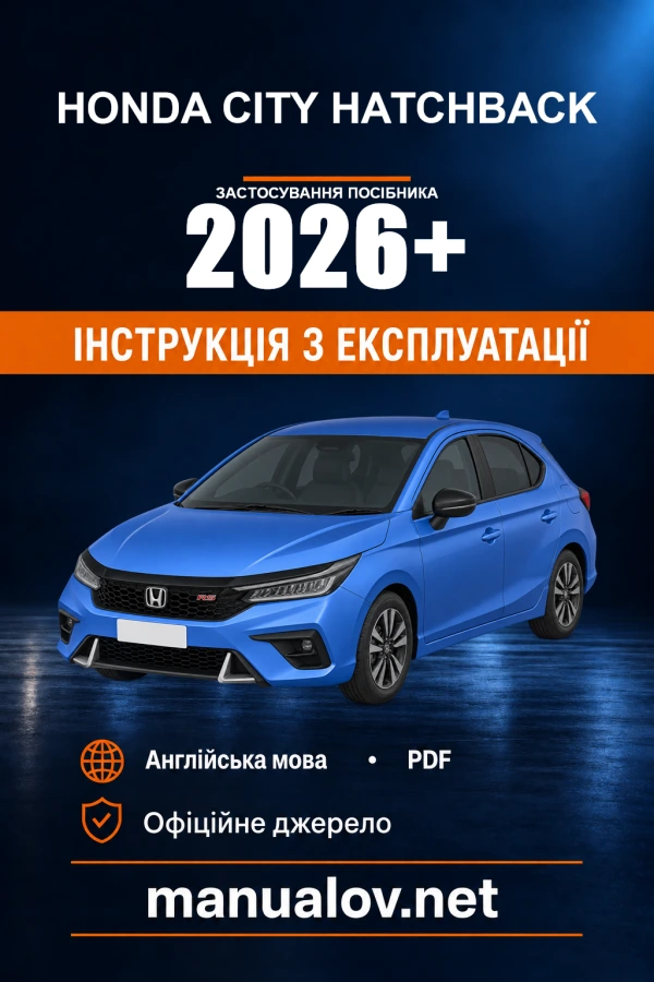 Instrukcja obsługi Honda City Hatchback — okres zastosowania 2026+