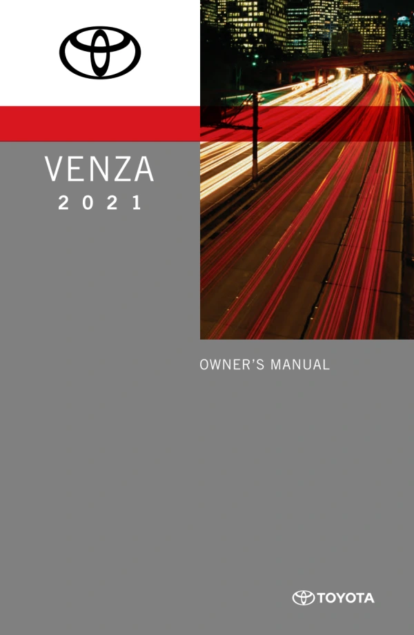 Instrukcja obsługi Toyota Venza Hybrid — 2021