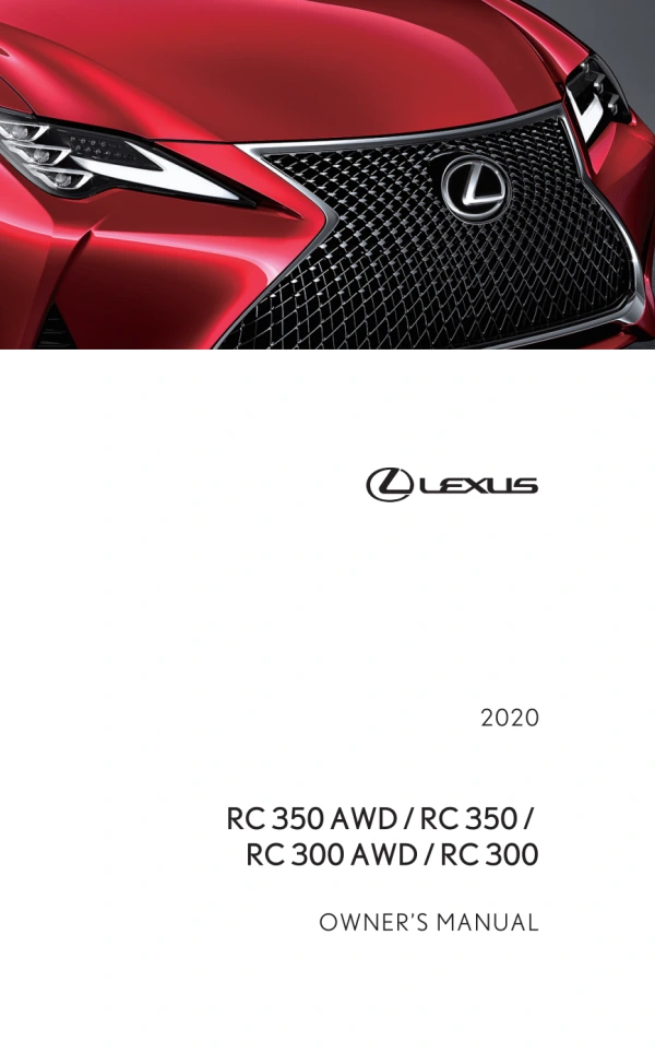 Instrukcja obsługi Lexus RC 300 / RC 350 — 2020