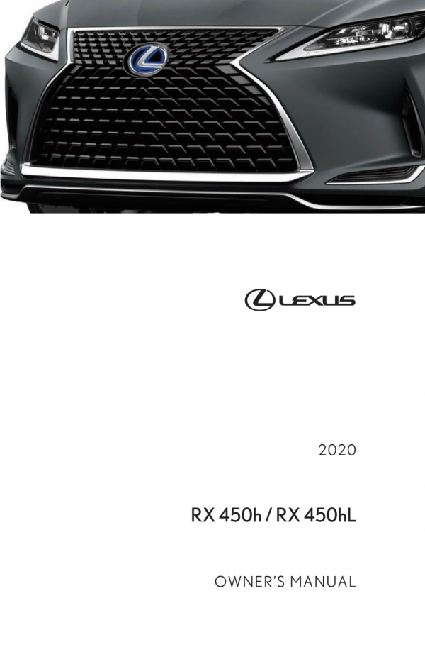 Instrukcja obsługi Lexus RX 450h / RX 450hL — 2020